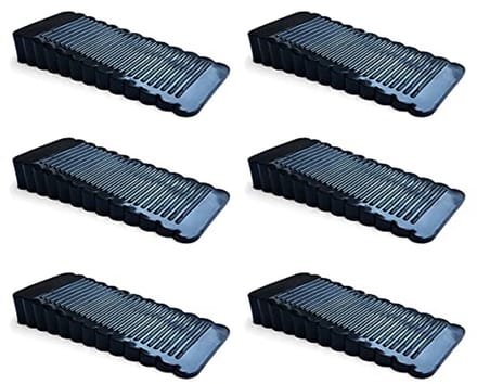 Zwarte deurstopper set van 6 - Verstelbare antislip rubber blokken voor elke vloer