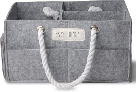 Draagbare Luiertas Organizer Caddy - Opbergmand voor Commode en Kinderkamer - Grijs Vilt