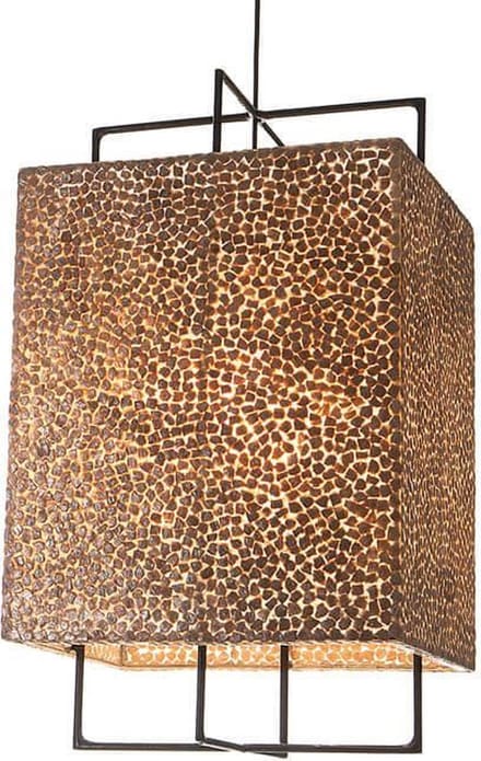 Design Hanglamp woonkamer slaapkamer rectangular gold capiz schelp 60x37 cm