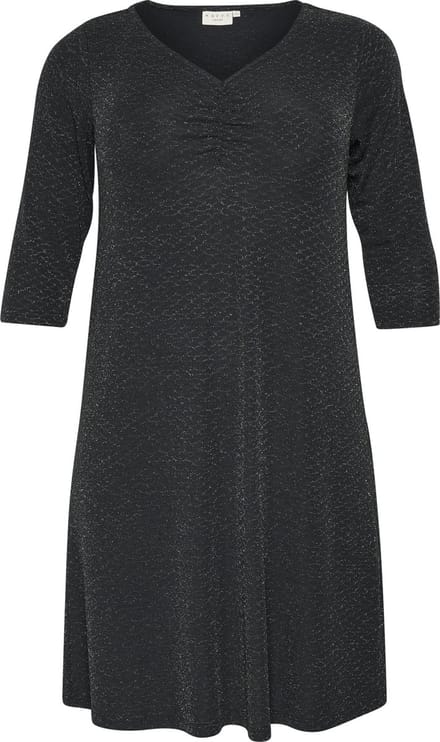 Kaffe Curve KCellia Dames Jurk -Black Glitter Jersey