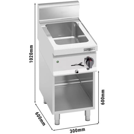 GGM Gastro Elektro Bain-Marie - 700 Watt - 3x GN 1/4 - inkl. Untergestell
