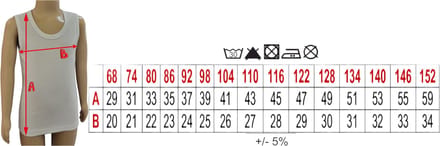 Dartomik - Kinder Onderhemd - 122 - Mouwloos - Wit