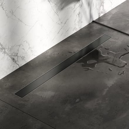 Brauer Douchegoot met multifunctioneel rooster en flens 7x90cm gunmetal geborsteld PVD