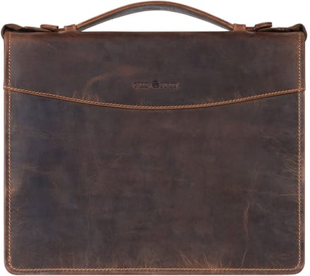 GREENBURRY schrijfmappen Vintage Conference Folder Brown bruine