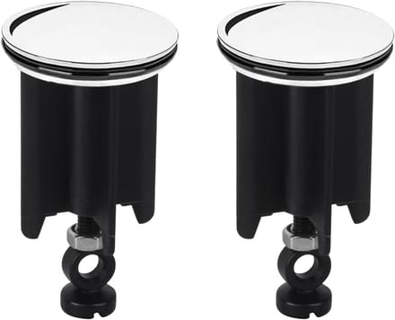 Universele Wastafelstop 40 mm Chroom en Zwart - 2 Stuks