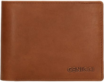 Genicci Portemonnee / Portefeuille - Billfold - Leer - Noble - Cognac