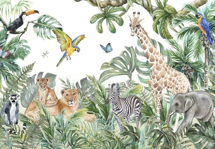 Fotobehang - Dieren - Jungle - Vliesbehang - (416 x 254 cm)