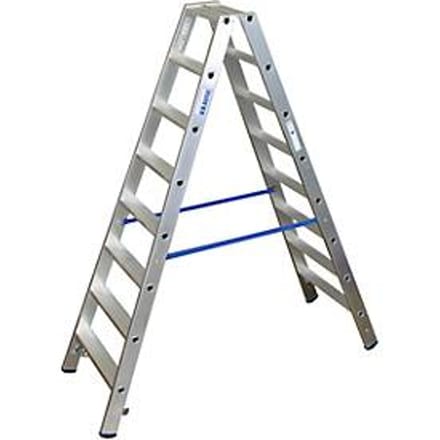 Dubbele trapladder van aluminium, 2 x 8 treden