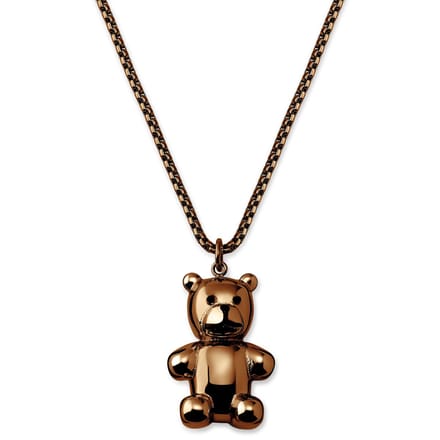 Egan | Koperkleurige Ketting van Roestvrij Staal met Teddybeer Hanger