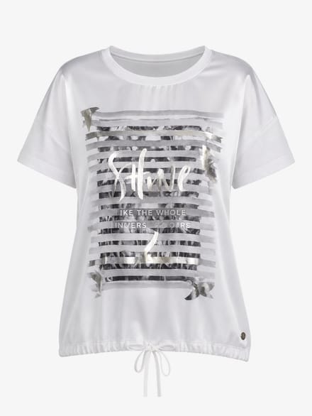 van Verla - Shine Tshirt - Dames - Korte mouw - Ronde hals - wit / grijs - Maat S
