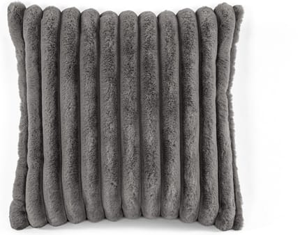 TISECO HOME STUDIO - Kussen (gevuld) - RABBIT STRIPE FUR - 45x45 cm - 100% polyester - Grijs