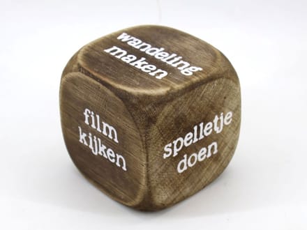 Dobbelsteen wat te doen 8x8cm naturel