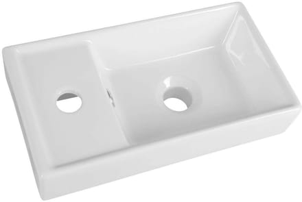 Aqualine Keramische meubelwastafel, 40x22cm, wit