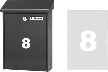 Huisnummer sticker 8 WIT (6cm hoog) / plakcijfer / cijfersticker