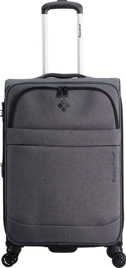 Saxoline 2 Tone Zachte koffer / Trolley / textiel reiskoffer - 67 cm (Medium) - Grijs / Medium
