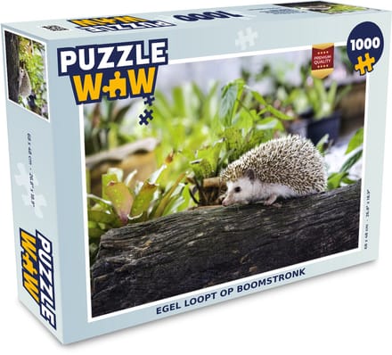 Puzzel Egel loopt op boomstronk - Legpuzzel - Puzzel 1000 stukjes volwassenen