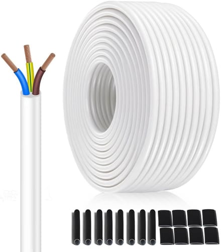 Flexibele Installatiekabel 3x0.75mm² - 50 Meter Wit - Stroomkabel voor Apparaten en Verlichting