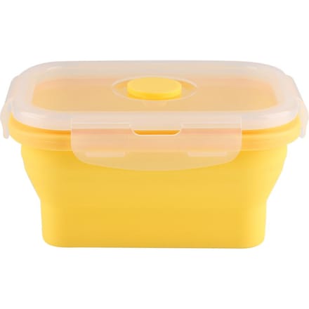 350ml Rechthoekige Siliconen Bento Box Opvouwbare Lunchbox Magnetron Voedselcontainer (Geel) geel