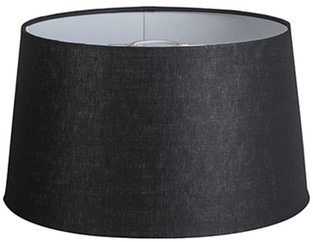 QAZQA rond schuin linnen - Lampenkap - Ø 350 mm - Zwart -