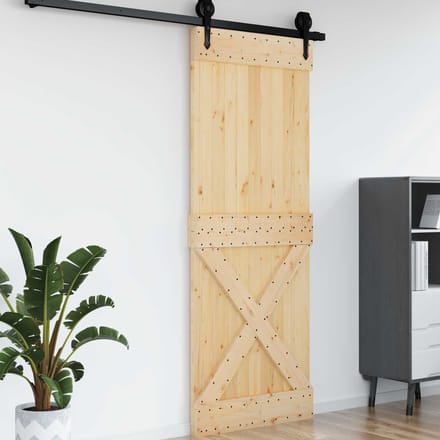 vidaXL - Deur - NARVIK - 85 - x - 210 - cm - Massief - Pine - Hout - (Onbehandeld) - Naturel