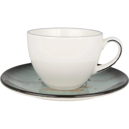 Bonna Madera - Thee kopjes & schotel - 230 cc - Porselein - set van 6