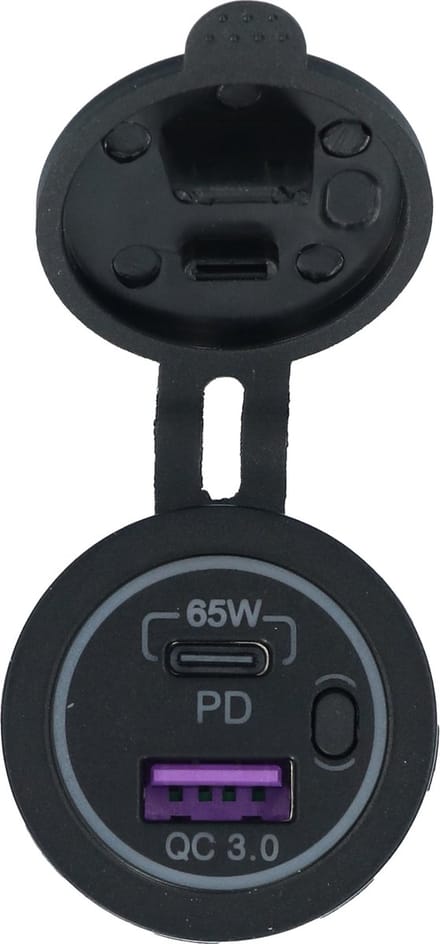 Carpoint Inbouw Aansluiting USB/USB-C 65W Snellader