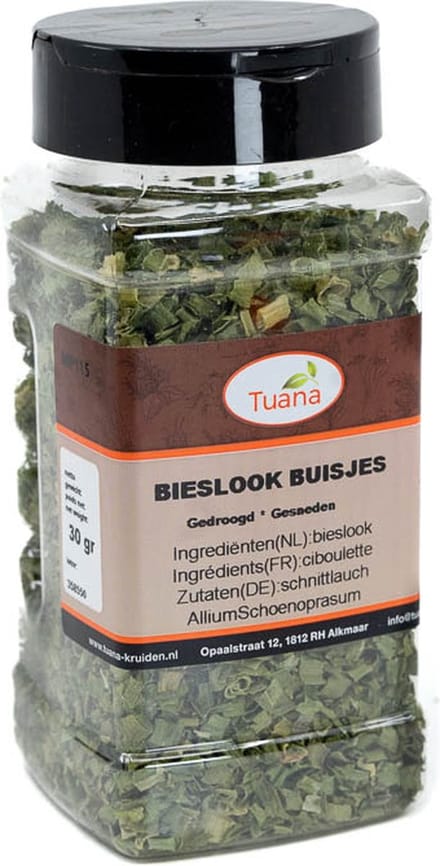 Tuana Kruiden - Bieslook Buisjes - Strooibus 25 Gram - Tuanashop - MP-B-0010