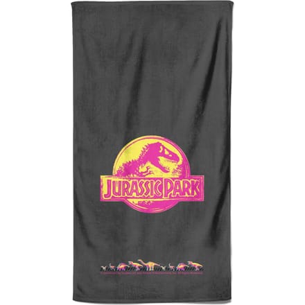 Jurassic Park Neon Logo Beach Towel
