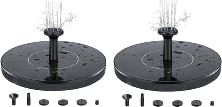2 Pack Fontein met zonnecellen 16 cm - Zonnecelfontein/Waterfontein