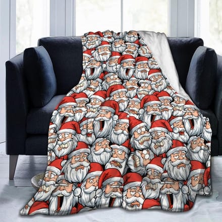 Zachte Kerst Plaid met Santa Print voor Bank en Sofa