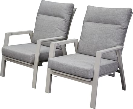 Barolo lounge balkonset 2 delig verstelbaar latte zand aluminium