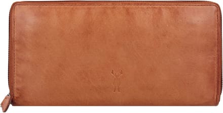 Jack Kinsky Nelson Portemonnee RFID Leer 20 cm - Dames - Horizontaal - cognac