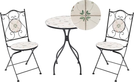 CARONA - Bistroset - Zwart - Metaal/Keramiek