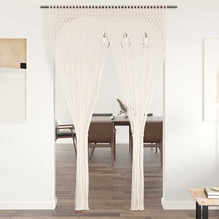 vidaXL - Gordijn - macramé - 140x240 - cm - katoen