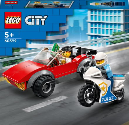 LEGO City Achtervolging auto op politiemotor, Speelgoed voor Kinderen vanaf 5 Jaar 60392