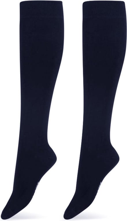 Basset 2-pack Bamboe kniekous - dames & heren - Hoge bamboe sokken - 42 - Blauw