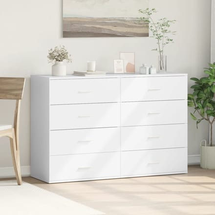 vidaXL - Dressoirs - 2 - st - 60x39x80 - cm - bewerkt - hout - wit