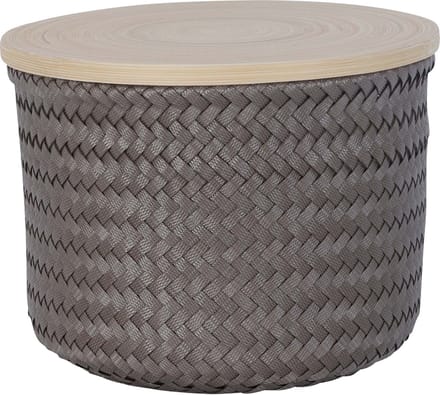 Handed By Wonder high S - Opbergmand rond met deksel- taupe