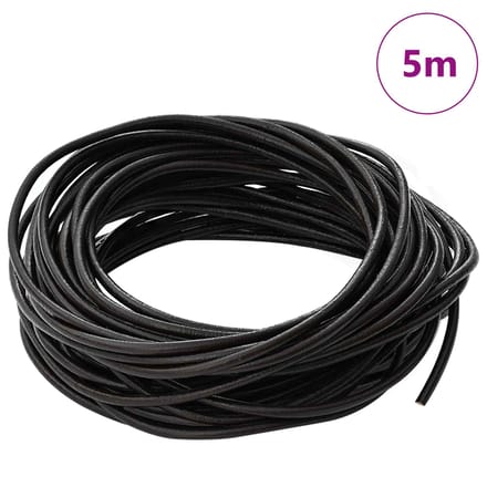 vidaXL - Leren - Koord - 1 - Donkerbruin - Ø3 - mm - x - 5 - m - Leer