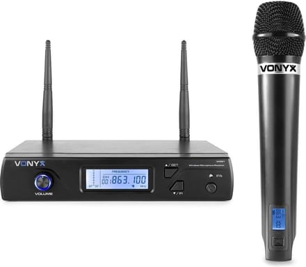 Draadloze microfoon - Vonyx WM61 draadloze microfoon - 16 kanaals - UHF - 1x handmicrofoon