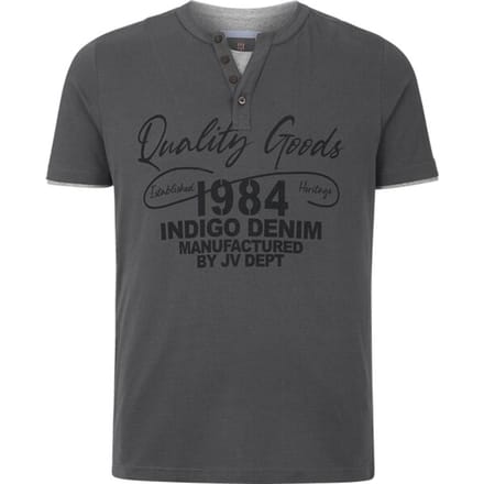 Jan Vanderstorm herren T-Shirt - 80/82 - grijs - Plus Size