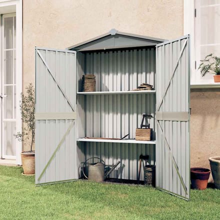 vidaXL - Tuinschuur - 116x45x175 - cm - gegalvaniseerd - staal - grijs