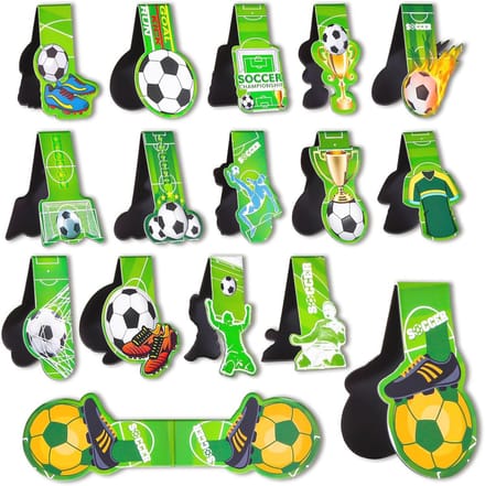 Voetbalthema magnetische boekenleggers - Set van 15