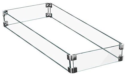 Rechthoekig Helder Glas Windscherm voor Vuurkorf 28" X 14"