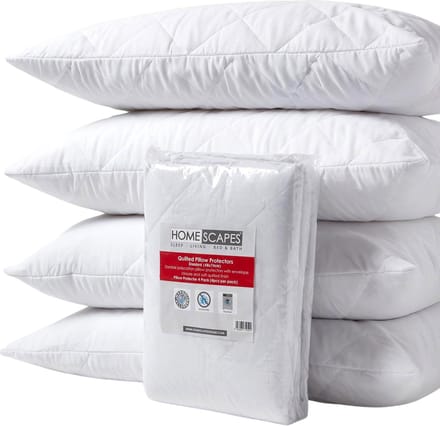 Homescapes set van 4 gewatteerde kussenbeschermers – 80x80 cm – hypoallergeen