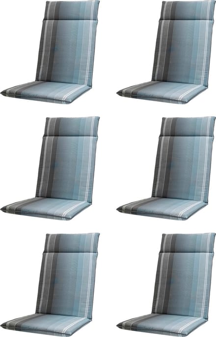 Madison - Tuinkussen - Hoge Rug - 6 st - Stef Grey - 120x50cm - Grijs