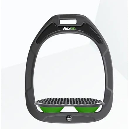 Endurance stijgbeugels Antraciet/Grijs/Groen Flex-On Green Composite