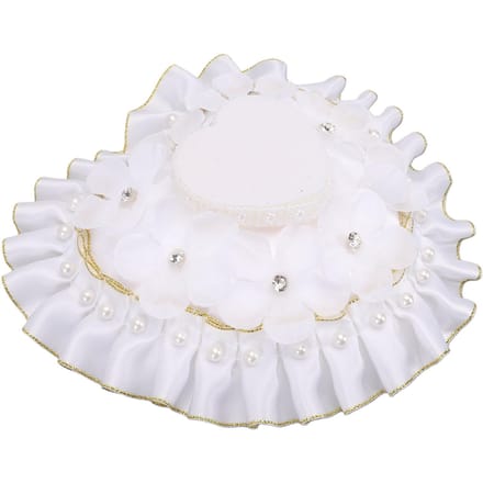 Bruiloft Ring Kussen Hartvorm Ring Drager Houder Kussen voor Bruiloft Feest Jubileum Ceremonie B white