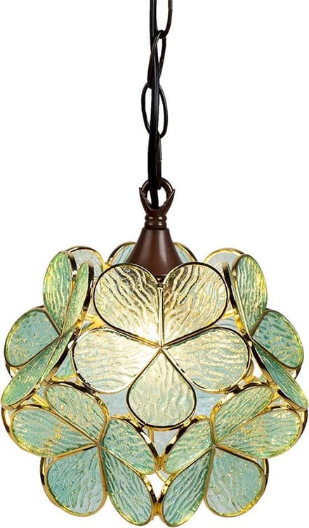 Lumilamp Hanglamp Tiffany 21x21x17/90 cm Groen Glas
