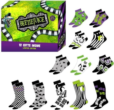 Beetlejuice - Sokken in Cadeau Box - Geschenk Verpakking - 12 paar - Maat 40 - 46